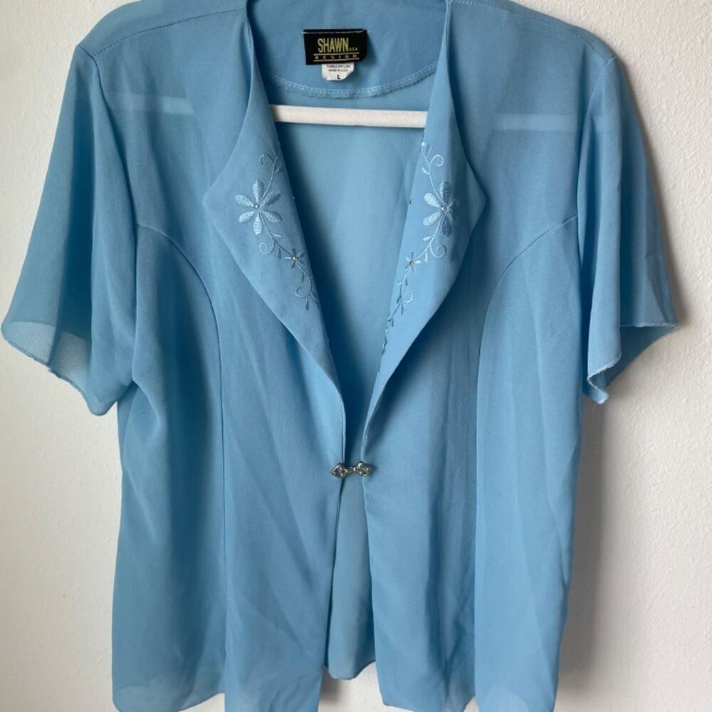 Unbranded Women's Blue and Silver Blouse